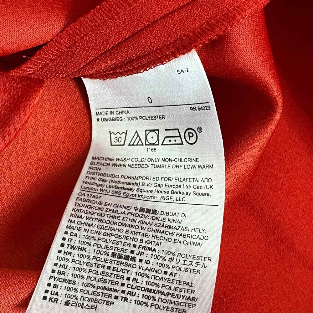 Banana Republic Shift Dress Sz 0 Ruffle Collar Sleeveless Pockets Classic Red‎ - Picture 7 of 10